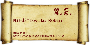 Mihálovits Robin névjegykártya